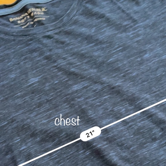 Banana Republic Soft Wash Crew Neck T-Shirt Heathered Navy sz L - Picture 5 of 6